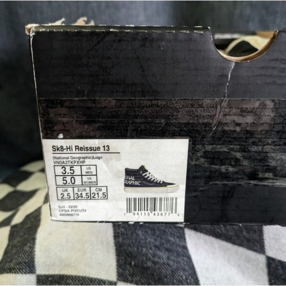 Vans National Geographic Box Logo SK8 Hi Reissue Women Black White 112025 Gf - Picture 8 of 11